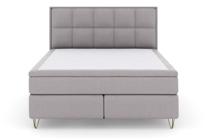 Select No 5 Komplett Sängpaket 180x200 Fast/Medium Latex - Ljusgrå/Metall V-form - Products - Möbler - Säng - Kontinentalsäng