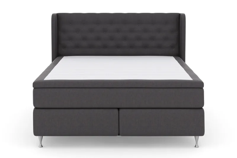 Select No 5 Komplett Sängpaket 210x210 Fast/Medium Latex, Mörkgrå/Silver