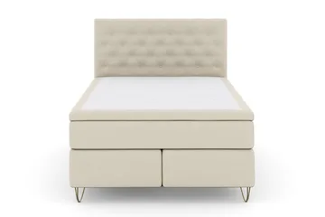 Select No 6 Komplett Sängpaket 140x200 Fast Latex/Memory - Beige/Metall V-form - Products - Möbler - Säng - Kontinentalsäng