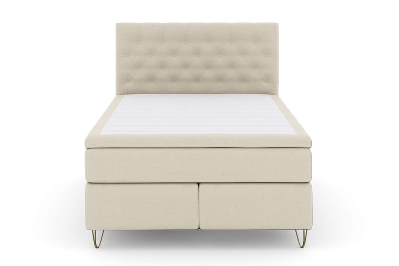 Select No 6 Komplett Sängpaket 140x200 Fast Latex/Memory - Beige/Metall V-form - Products - Möbler - Säng - Kontinentalsäng