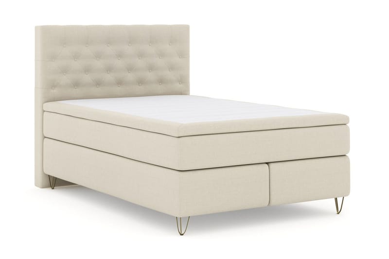 Select No 6 Komplett Sängpaket 140x200 Fast Latex/Memory - Beige/Metall V-form - Products - Möbler - Säng - Kontinentalsäng
