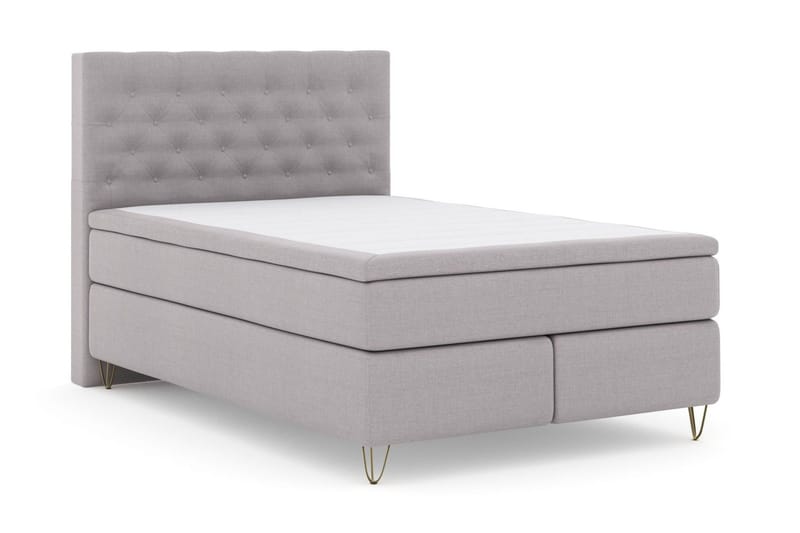 Select No 6 Komplett Sängpaket 140x200 Fast Latex/Memory - Ljusgrå/Metall V-form - Products - Möbler - Säng - Kontinentalsäng