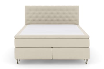 Select No 6 Kontinentalsäng 180x200 Fast Memory/Pocket - Beige/Metall V-Form - Products - Möbler - Säng - Kontinentalsäng