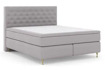 Select No 6 Kontinentalsäng 210x210 Fast Memory/Pocket - Ljusgrå/Guld - Products - Möbler - Säng - Kontinentalsäng