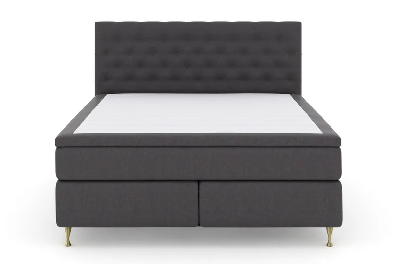 Select No 6 Kontinentalsäng 210x210 Fast Memory/Pocket - Mörkgrå/Guld - Products - Möbler - Säng - Kontinentalsäng