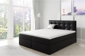 Skaftå Kontinentalsäng 200x200 cm - Svart/Vit - Products - Möbler - Säng - Säng med förvaring