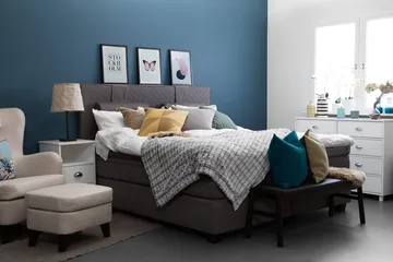 Sundborn Kontinentalsäng 180x200 cm - Grå - Products - Möbler - Säng - Kontinentalsäng