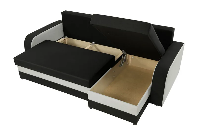 Alvared Djup 3 sits L soffa -Hörnbäddsoffa Universal 230 cm - Beige / Svart / Vit - Products - Möbler - Soffa - Bäddsoffa - Bäddsoffa divan