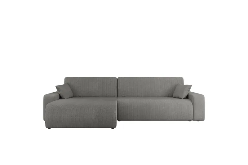 Barile Bäddsoffa med Divan 3-sits i Plysch, Grå