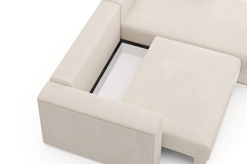 Bergen Extra djup 3-sits Bäddsoffa med Divan och Bäddmadrass i Polyesterskum och Tvättbar klädsel - Beige - Products - Möbler - Soffa - Bäddsoffa - Bäddsoffa divan
