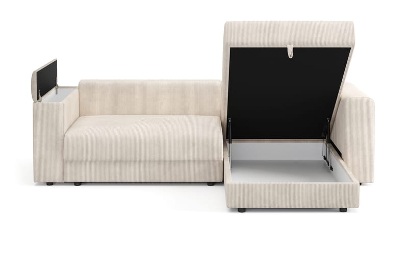 Bergen Extra djup 3-sits Bäddsoffa med Divan och Bäddmadrass i Polyesterskum och Tvättbar klädsel - Beige - Products - Möbler - Soffa - Bäddsoffa - Bäddsoffa divan