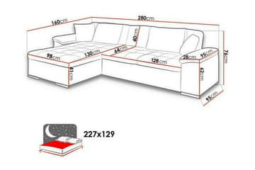 Camior 3-sits Hörnbäddsoffa Ljusgrå - Products - Möbler - Soffa - Bäddsoffa - Hörnbäddsoffa