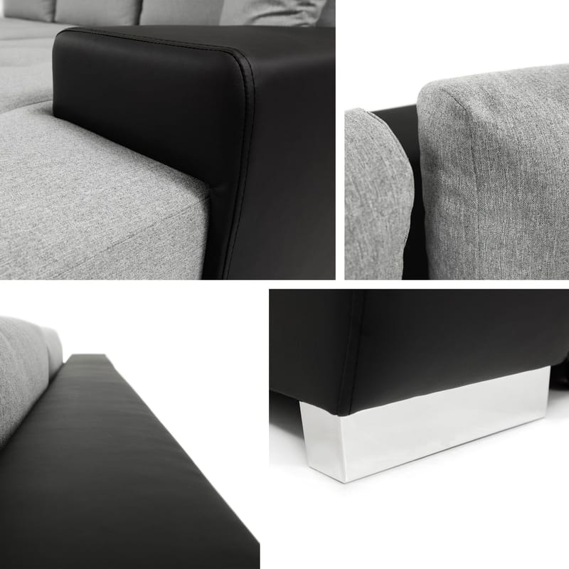 Cerys Bäddsoffa med Divan 4-sits - Grå - Products - Möbler - Soffa - Bäddsoffa - Bäddsoffa divan
