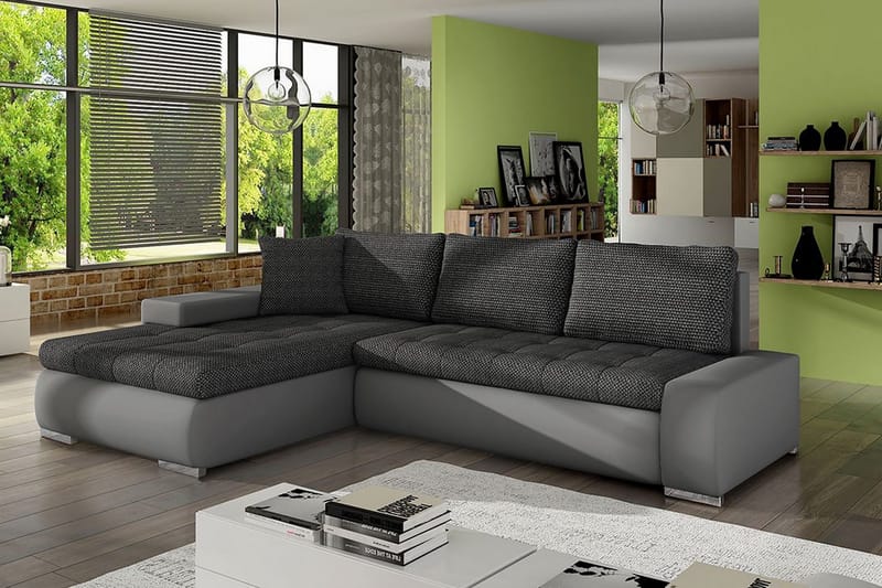 Cerys Divanbäddsoffa 265x185x85 cm Universal - Grå - Products - Möbler - Soffa - Bäddsoffa - Bäddsoffa längsbäddad