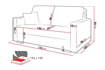 Denegal 2-sits liten bäddsoffa i Sammet - Grå - Products - Möbler - Soffa - Bäddsoffa - 2 sits bäddsoffa