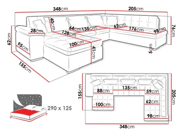 Dynir 6-sits U-Suffa Divan Höger - Products - Möbler - Soffa - Bäddsoffa - Hörnbäddsoffa