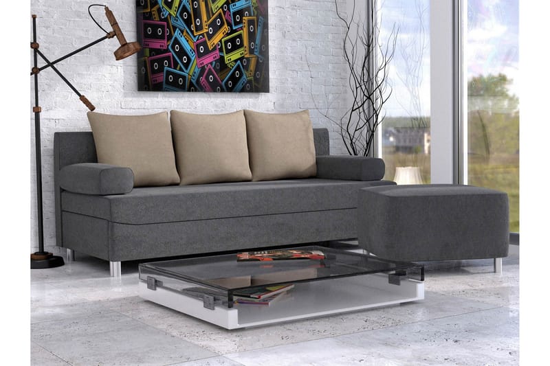 Eifion Bäddsoffa 3-sits - Mörkgrå - Products - Möbler - Soffa - Bäddsoffa - 3 sits bäddsoffa
