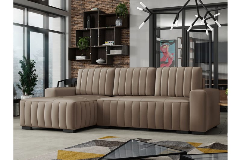 Esher 4-sits Bäddsoffa Vänster - Beige - Products - Möbler - Soffa - Bäddsoffa - Bäddsoffa divan