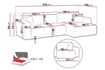 Flo Bäddsoffa med Divan 3-sits i Plysch - Gul - Products - Möbler - Soffa - Bäddsoffa - Bäddsoffa divan