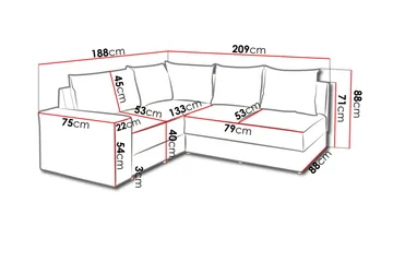 Julissa Hörnsoffa - Svart/Vit - Products - Möbler - Soffa - Bäddsoffa - Hörnbäddsoffa