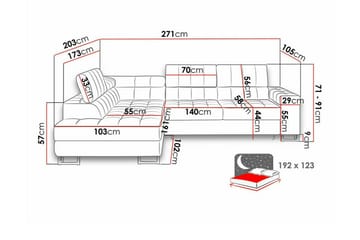 Kintore 3-sits Hörnbäddsoffa Dark red - Products - Möbler - Soffa - Bäddsoffa - Hörnbäddsoffa