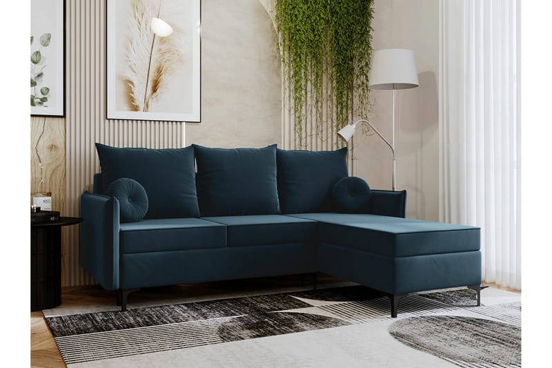 Knocklong 3-sits Hörnbäddsoffa - Blå - Products - Möbler - Soffa - Bäddsoffa - Hörnbäddsoffa