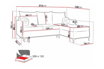 Knocklong 3-sits Hörnbäddsoffa - Blå - Products - Möbler - Soffa - Bäddsoffa - Hörnbäddsoffa
