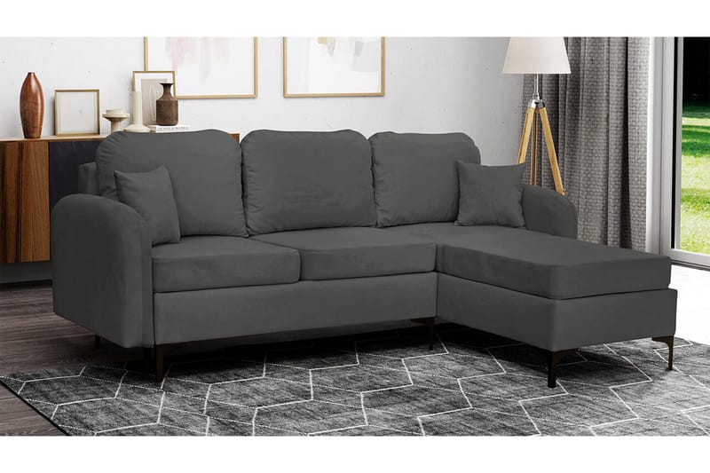 Knocklong 3-sits Hörnbäddsoffa Dark grey - Products - Möbler - Soffa - Bäddsoffa - Hörnbäddsoffa
