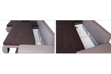 Lavona Divanbäddsoffa Vänster - Svart/Grå - Products - Möbler - Soffa - Bäddsoffa - Bäddsoffa divan