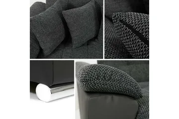 Niko U-Bäddsoffa 350x205x76 cm Divan Höger - Vit/Grå - Products - Möbler - Soffa - Bäddsoffa - Bäddsoffa längsbäddad