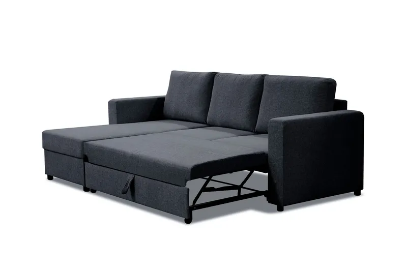 Paris Bäddsoffa 3-sits med Divan Vändbar - Mörkgrå - Products - Möbler - Soffa - Bäddsoffa - Bäddsoffa divan