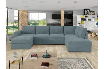 Taberk Bäddsoffa med Divan och Schäslong 4-sits - Grå - Products - Möbler - Soffa - Bäddsoffa - Bäddsoffa divan