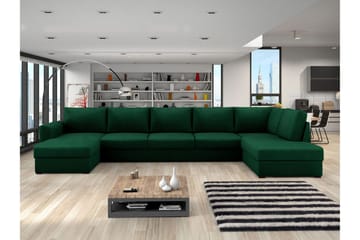 Taberk Bäddsoffa med Divan och Schäslong 5-sits - Grön - Products - Möbler - Soffa - Bäddsoffa - Bäddsoffa divan