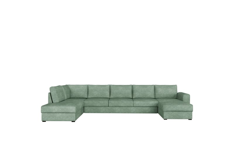 Taberk Bäddsoffa med Divan och Schäslong 5-sits i Bouclé, Grön