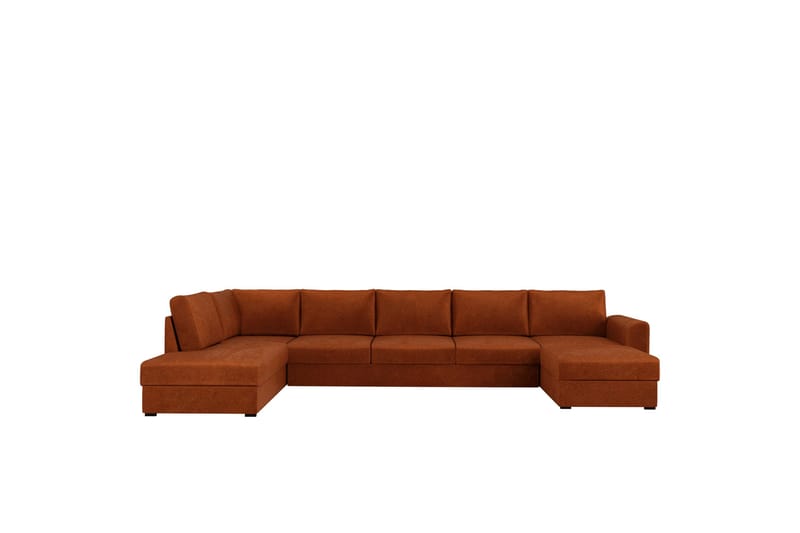 Taberk Bäddsoffa med Divan och Schäslong 5-sits i Chenille - Orange - Products - Möbler - Soffa - Bäddsoffa - Bäddsoffa divan