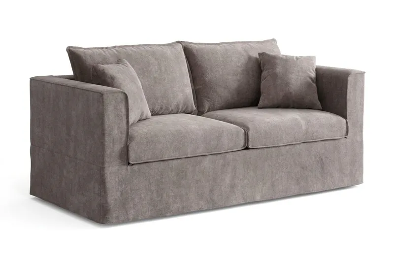 Travstad 3-sits Bäddsoffa i Chenille frammåtbäddad - Grå - Products - Möbler - Soffa - Bäddsoffa - 3 sits bäddsoffa