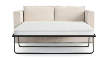 Travstad 3-sits Bäddsoffa med HVILA Bäddmadrass 140x200 cm Memoryskum med Tvättbar klädsel - Beige - Products - Möbler - Soffa - Bäddsoffa - 3 sits bäddsoffa