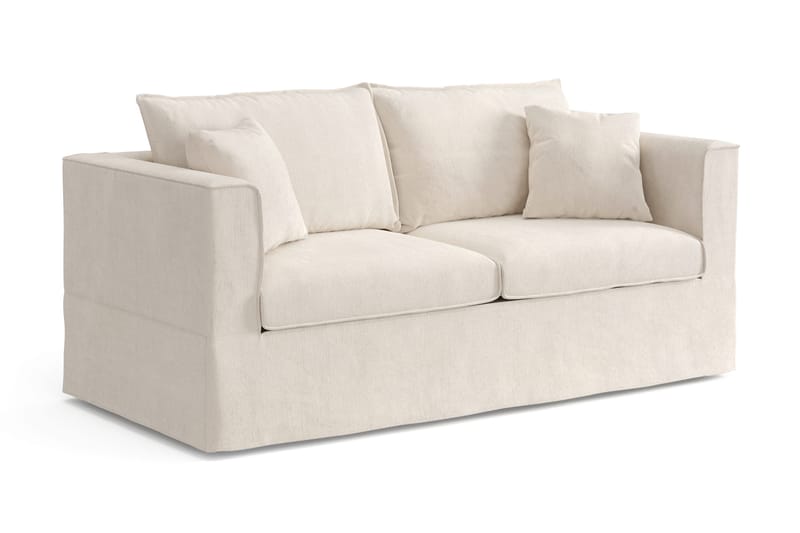 Travstad 3-sits Bäddsoffa med HVILA Bäddmadrass 140x200 cm Memoryskum med Tvättbar klädsel - Beige/Vit - Products - Möbler - Soffa - Bäddsoffa - 3 sits bäddsoffa