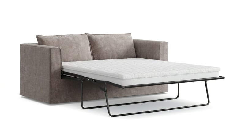 Travstad 3-sits Bäddsoffa med HVILA Bäddmadrass 140x200 cm Polyesterskum med Tvättbar klädsel - Grå/Vit - Products - Möbler - Soffa - Bäddsoffa - 3 sits bäddsoffa