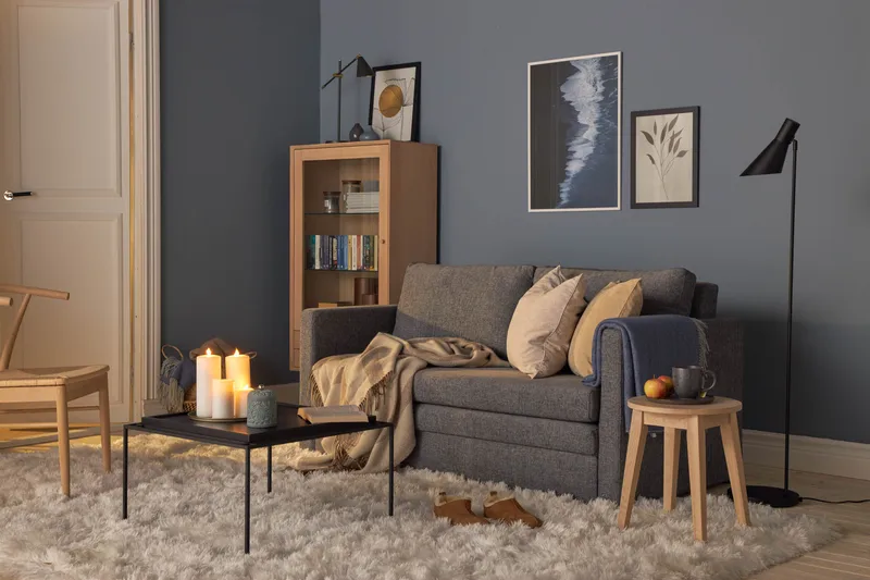 Willhelm Liten Bäddsoffa 2-sits 160 cm Bred - Grå / Ljusgrå - Products - Möbler - Soffa - Bäddsoffa - 2 sits bäddsoffa