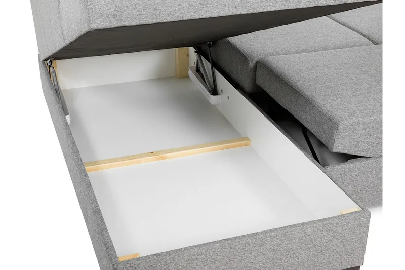 Wilma Stor 6-sits U-formad Bäddsoffa med Förvaring - Svart - Products - Möbler - Soffa - Bäddsoffa - Bäddsoffa divan