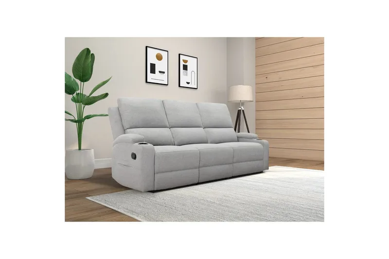 Dallas Reclinersoffa 3-sits - Grå - Products - Möbler - Soffa - Biosoffa & reclinersoffa