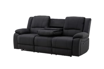 Reclinersoffa med hörn Comfort Living Singapore Reclinersoffa 3 sits Konstläder Black - Products - Möbler - Soffa - Biosoffa & reclinersoffa - 3 sits biosoffa & reclinersoffa