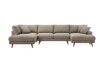 Copenhagen Premium 5-sits Vänstervänd U-formad Djup Soffa med Divan och Schäslong i Chenille - Brun - Products - Möbler - Soffa - U-soffa