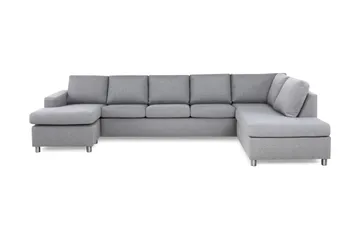Crazy 5-sits Högervänd U-formad X-Large Soffa med Divan och Schäslong i Tyg, Grå