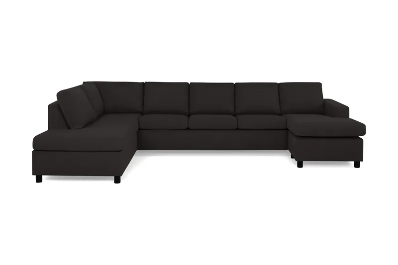 Crazy 5-sits Vänstervänd U-formad X-Large Soffa med Divan och Schäslong i Tyg, Antracit
