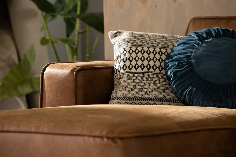 Akron 2-sits Soffa med Divan Vänster Bondedläder - Brun - Products - Möbler - Soffa - Divansoffa & schäslongsoffa - 2 sits soffa med divan