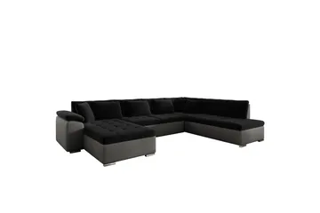 Dynir Soffa med Divan och Schäslong 4-sits - Svart/Grå - Products - Möbler - Soffa - Divansoffa & schäslongsoffa - 4 sits soffa med divan