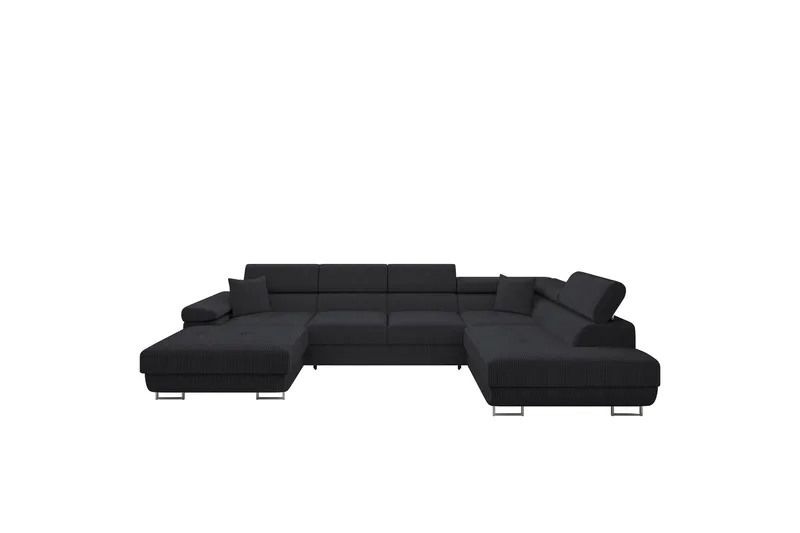 Gabina Soffa med Divan och Schäslong 4-sits - Svart - Products - Möbler - Soffa - Divansoffa & schäslongsoffa - 4 sits soffa med divan