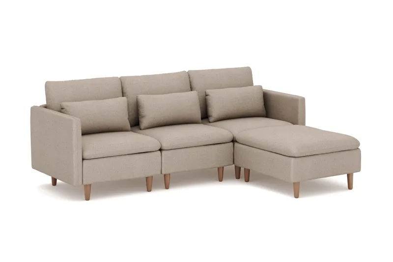 Lovis 3-sits Soffa med vändbar Divan i tyg - Beige - Products - Möbler - Soffa - Divansoffa & schäslongsoffa - 3 sits soffa med divan